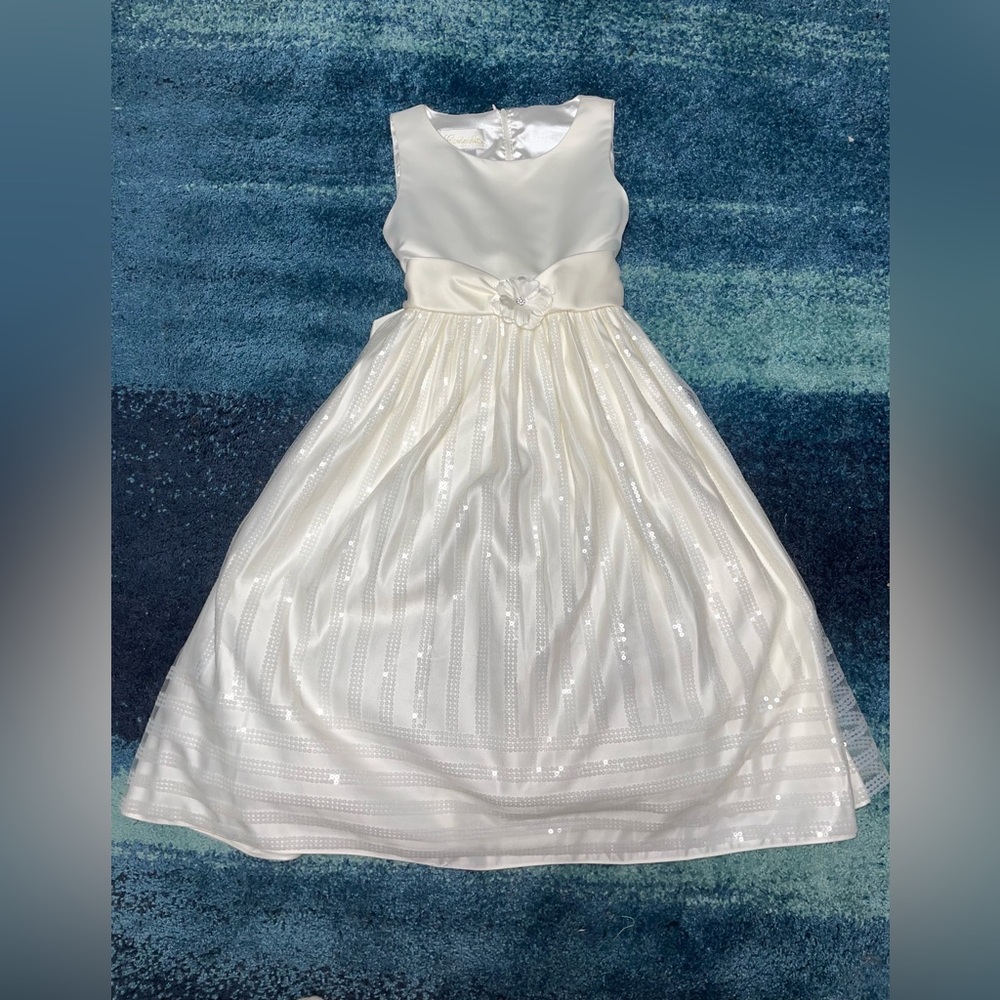 Cinderella Girls White Sparkly Formal Dress (12)